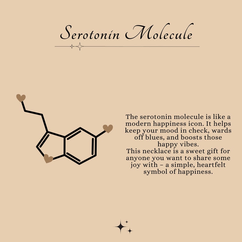 Serotonin Molecule Necklaces Unique Jewelry for Women Birthday Gift Science Dopamine Chemistry Gifts for Her Dainty Mother's Day Gift image 6