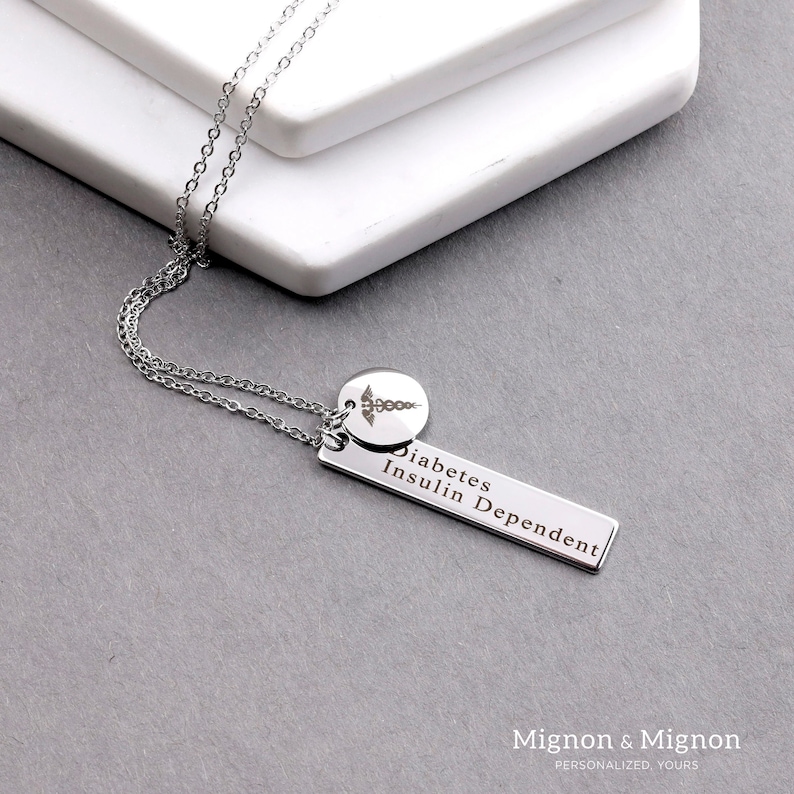 Personalized Medical Alert Necklace Diabetes Personalized Medical ID Necklaces for Women Autism Medical Jewelry Gift Name Necklace image 5