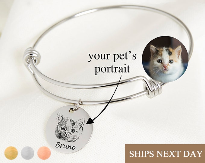 Personalized Pet Portrait Bracelet Custom Dog Picture Charm Jewelry for Dog Cat Lover Pet Gift for Dog Mom Mothers Day Gift Mothers day gift