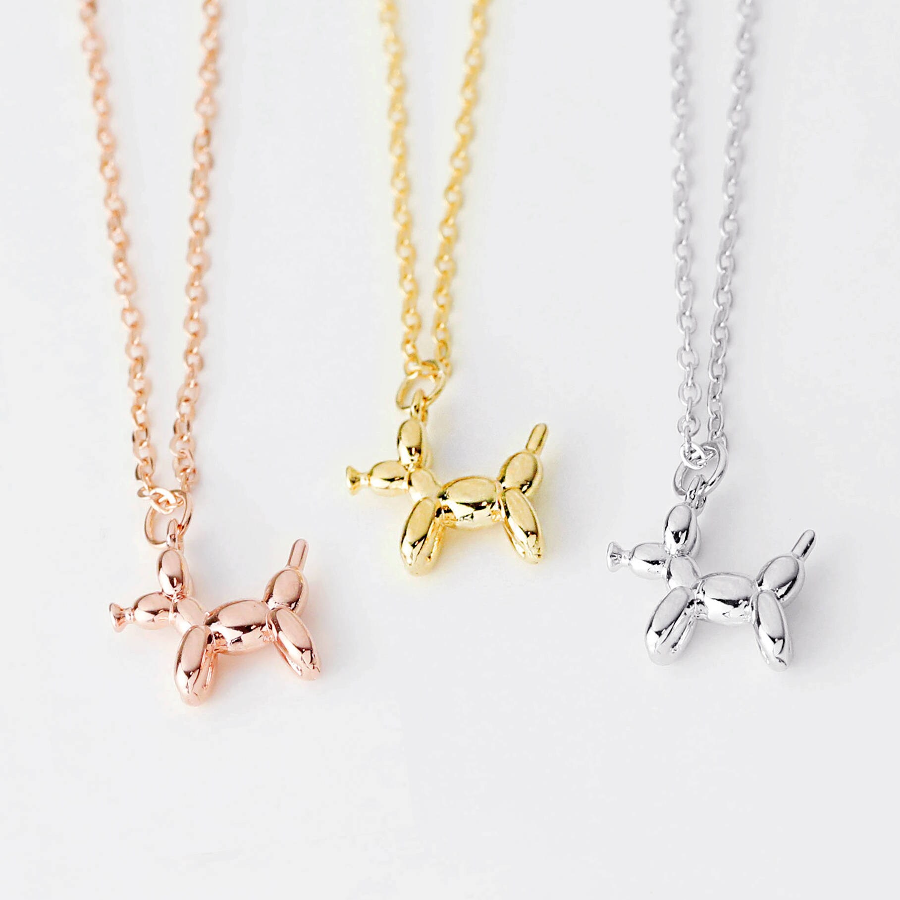 Balloon Dog Pendant Necklace Artist Necklace Gift Poodle Etsy