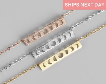 Celestial Jewelry Minimal Moon Phase Necklace Astrology Jewelry Moon Necklace Statement Necklace Custom Jewelry Valentines Day - CMPN