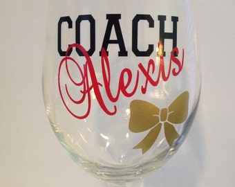 Cheerleading Coach Wine Glass, Cheer Coach Gift, Cheerleading Coach Gift, Cheer Coach, Coach Wine Glass, Cheer Wine Glass