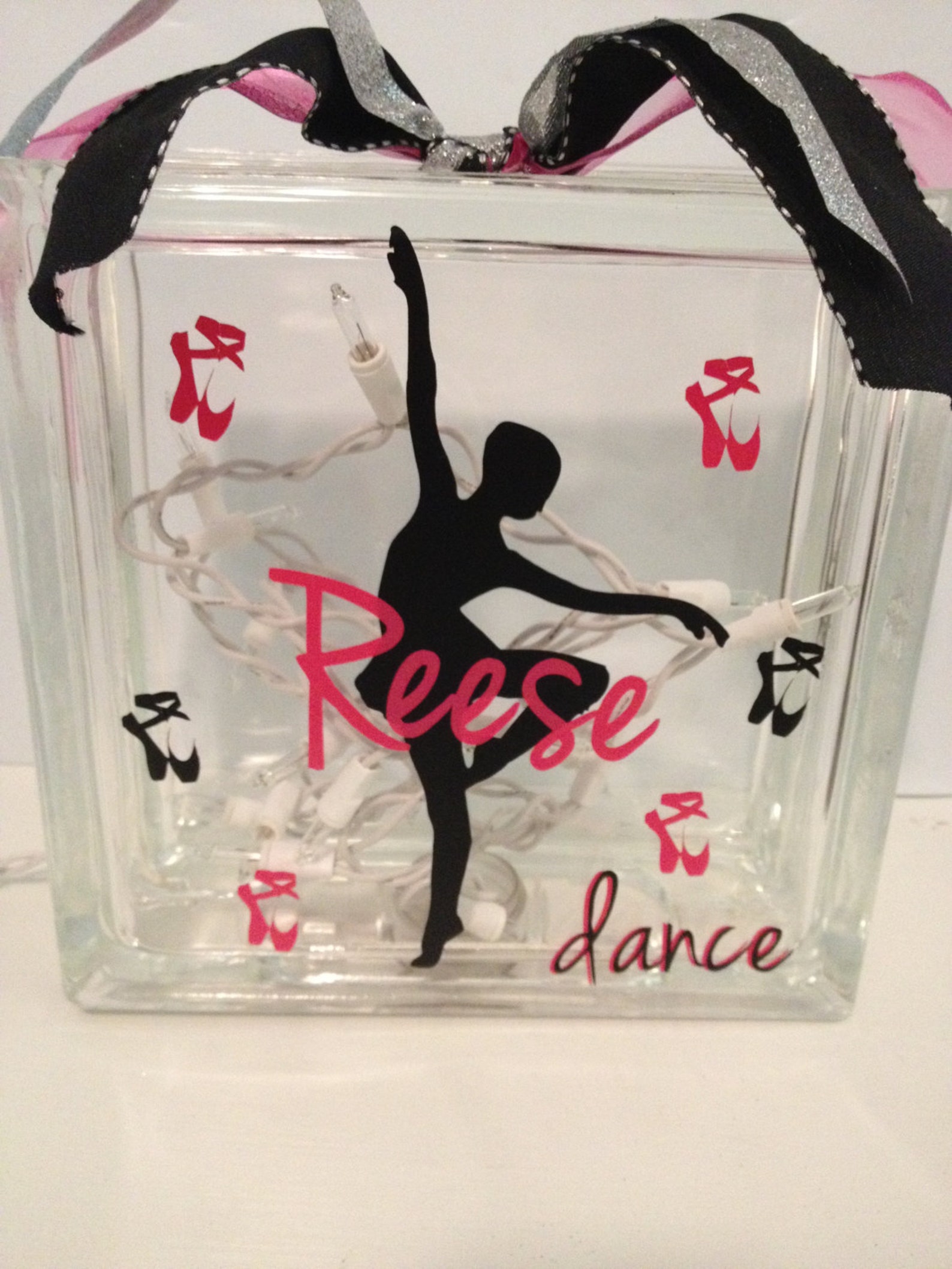 glass block, ballerina glass block, ballerina block, ballet glass block, ballet block, dancer glass block