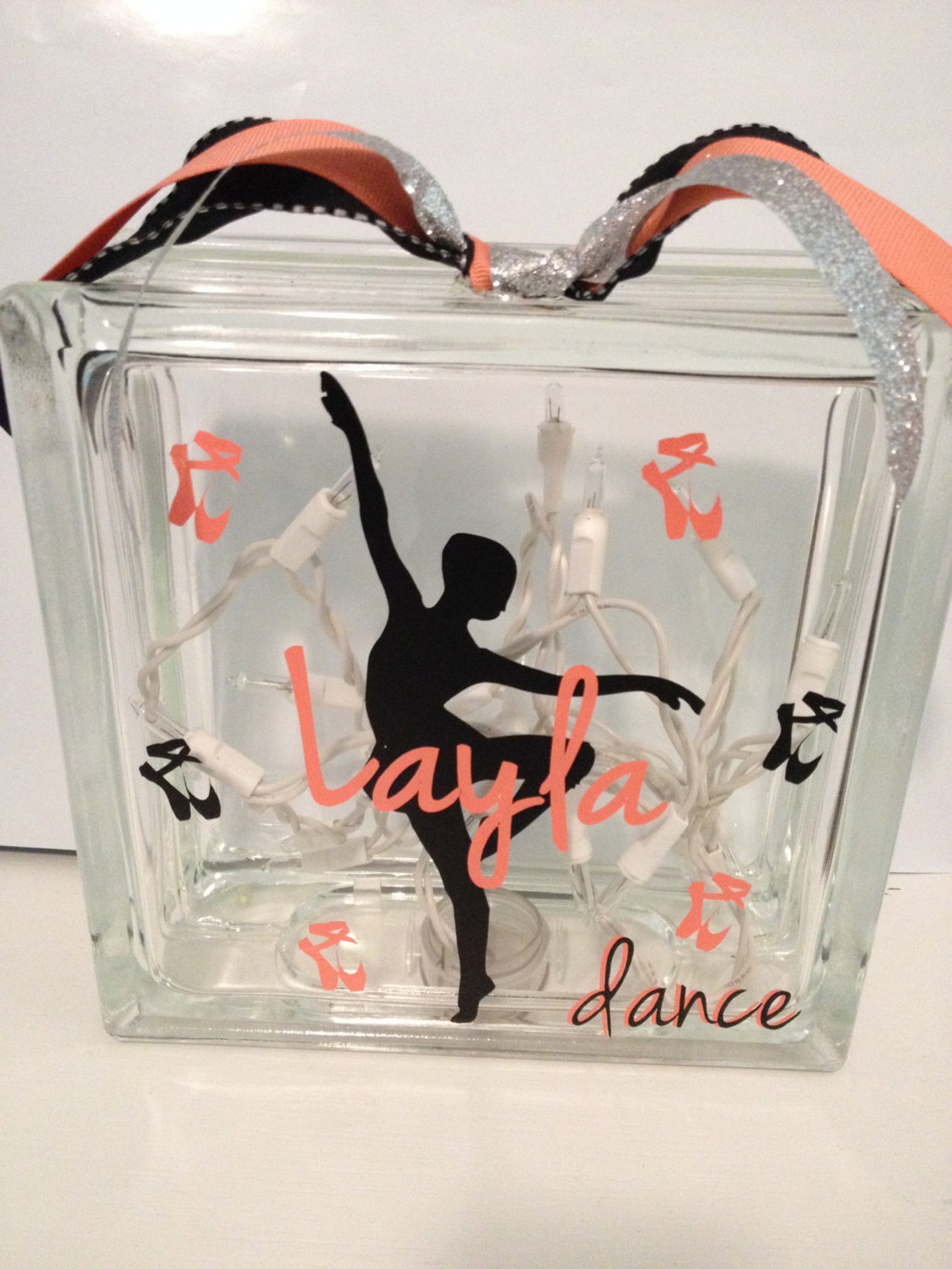 glass block, ballerina glass block, ballerina block, ballet glass block, ballet block, dancer glass block