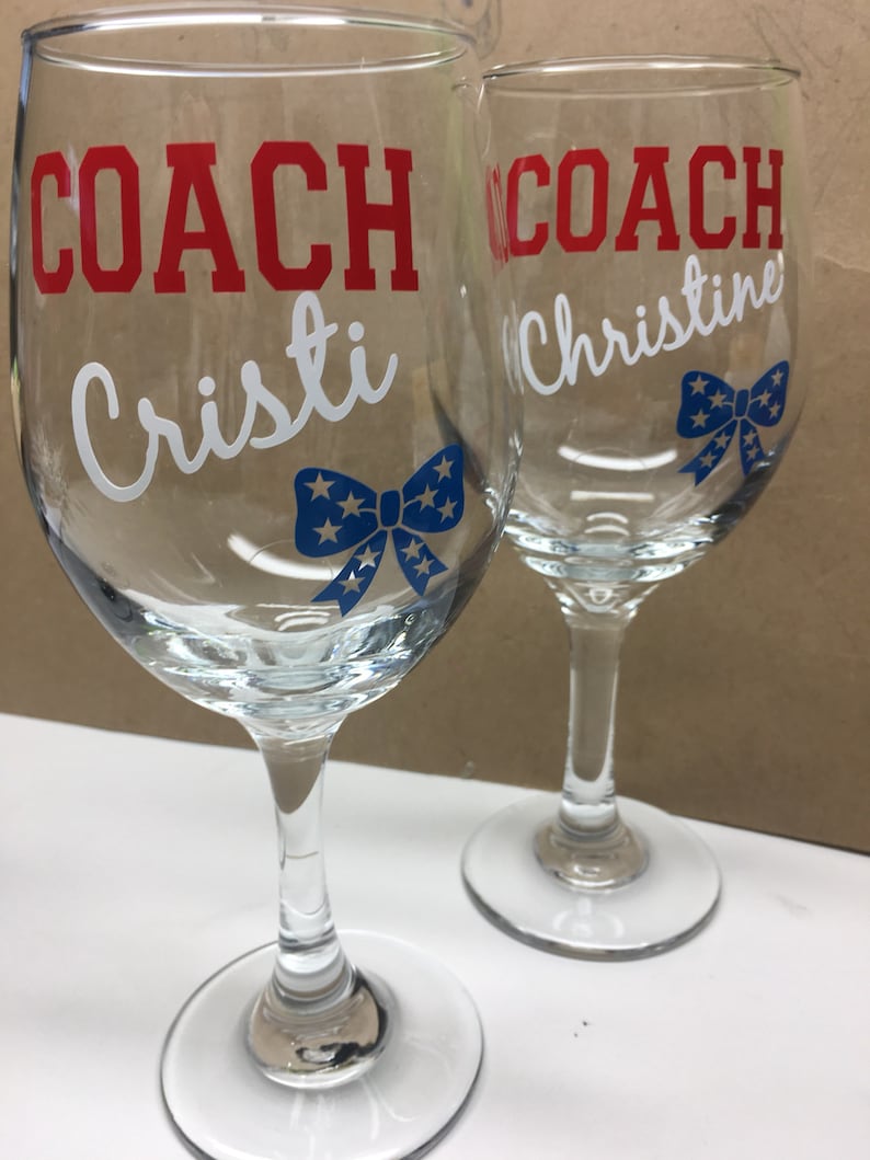 Cheerleading Coach Wine Glass Cheer Coach Gift Cheerleading Etsy