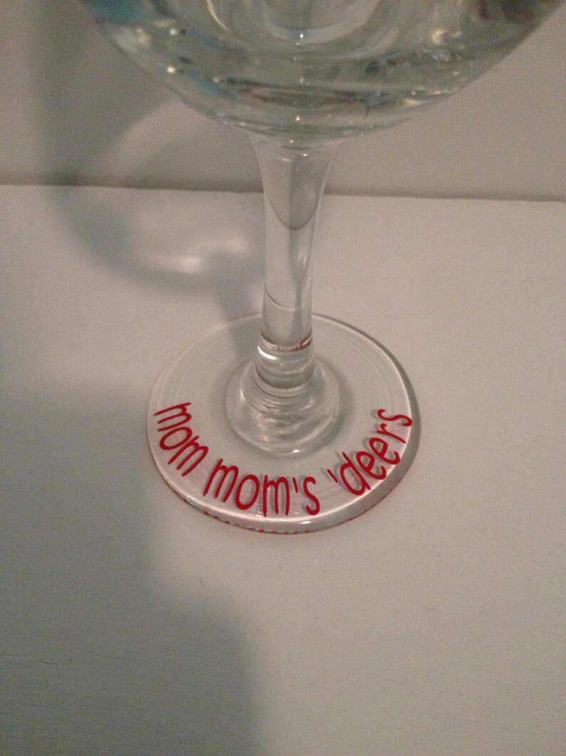 Christmas Wine Glass Mom Mom's Deers Grandma's Etsy