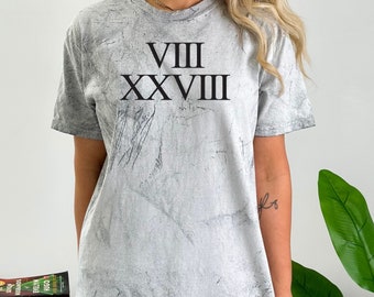 VIII XXVIII, Römer 8:28, christliches T-Shirt, Bibelvers-T-Shirt, Alles gut, Glaube, Vertrauen Gott, religiöses T-Shirt, Farbexplosions-T-Shirt