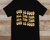 GOD IS GOOD All The Time v-neck boho christian tee, boho christian shirt, christian hippie, boho graphic tee, cute graphic shirt