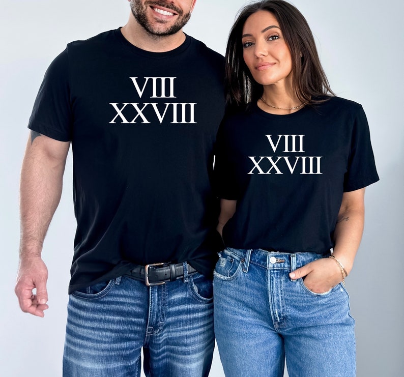 VIII XXVIII Romans 8:28 Christian Tee Bible Verse T-shirt image 3