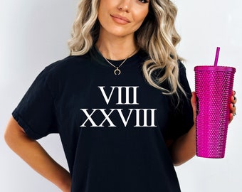 VIII XXVIII, Römer 8:28, Christian Tee, Bibelvers T-Shirt, Alles Gute, Glaube, Vertrauen Gott, Religiöser Tee