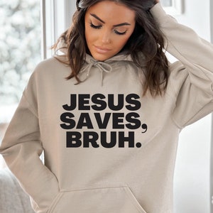 JESUS SAVES, BRUH. Unisex Heavy Blend Hooded Sweatshirt