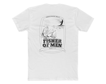 FISHER OF MEN- Mark 1:17, Christian Fishing Tee, Jesus Fishing Shirt, Christian Fishing Shirt, Vintage Fish Shirt, Fishing Tee, Gift For Him