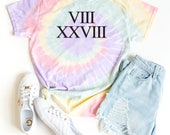 VIII XXVIII, Romans 8:28, Christian Tee, Bible Verse T-shirt, All Things Good, Faith, Religious tee, Tie-Dye Tee, Christian tie dye tee