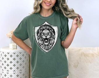 Los justos son audaces como un león, Proverbios 28: 1, camiseta cristiana, camiseta cristiana de moda, camisetas cristianas, camiseta gráfica cristiana