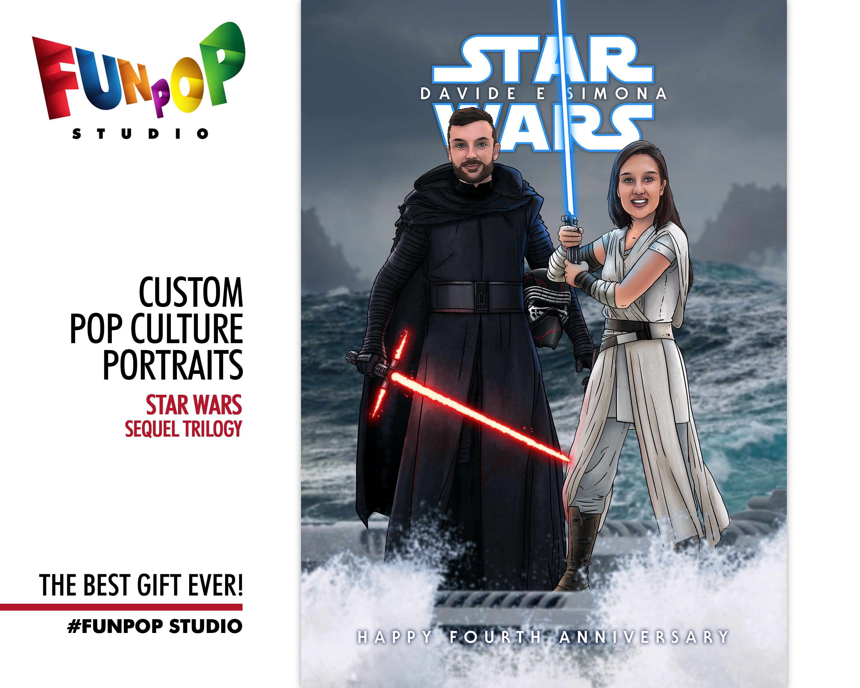 Star Wars Sequel Trilogy Custom Portrait The Last Jedi The Etsy Star Wars Sequel Trilogy Custom Portrait The Last Jedi The Etsy