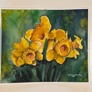 Goldene Narzisse - Aquarellmalerei