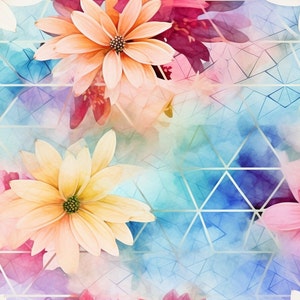 Watercolor flower Design Nahtloses Muster, flower, digital Papier, scrapbook, druckbare Surfacedesign magical,Stoffdruck 300DPI