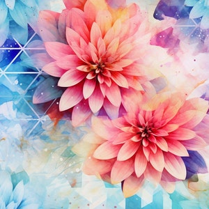 Watercolor flower Design Nahtloses Muster, flower, digital Papier, scrapbook, druckbare Surfacedesign magical,Stoffdruck 300DPI