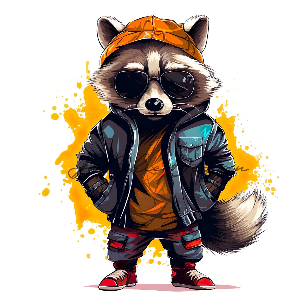 Cool Graffiti Racoon Clipart,300 Dpi,hip Hop PNG, Printable,no ...