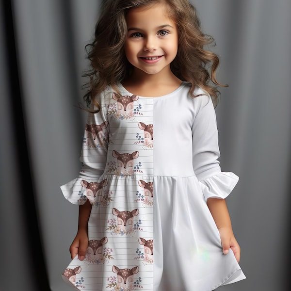 girls dress mockup, Photoshop mockup, Procreate mockup, Realistic kids clothes mockup, Realistic dress mockup, Baby smock dress