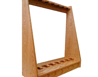 Oak Traditional Wooden Vertical Gun Rack 5 Place Long Gun Display - Choice of Finish