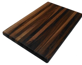 Solid Walnut Wood Kitchen Cutting Board - Hunters Wild Game Butcher Block