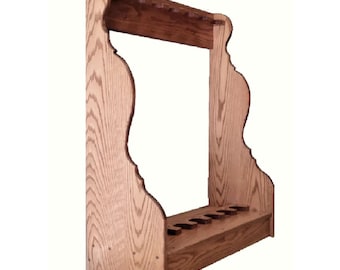 Oak Wooden Vertical Gun Rack 5 Place Long Gun Display - Choice of Finish