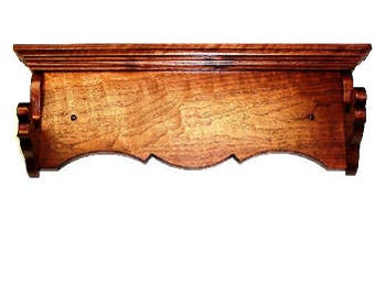 Walnut Wood Gun Antique Rack Rifle Shotgun Heritage Wall Display - 2" Hangers