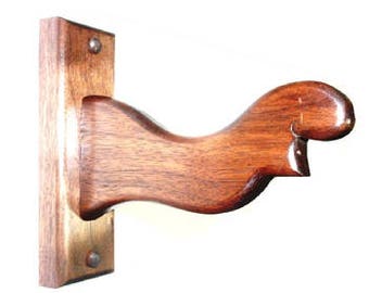 Walnut Wood Vertical Bow Rack Hanger Archery Wall Display Hook