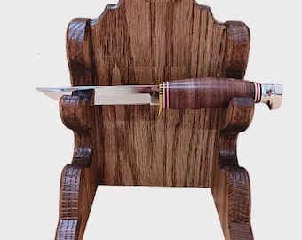 Oak Two Place Wooden Knife Stand Display - Choice of Finish