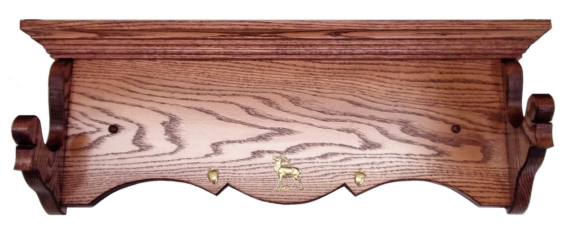 Single Rifle Table Rack Oak Wooden Single Gun Rack Rifle Shotgun Wall Mount Display - Brass Elk ...