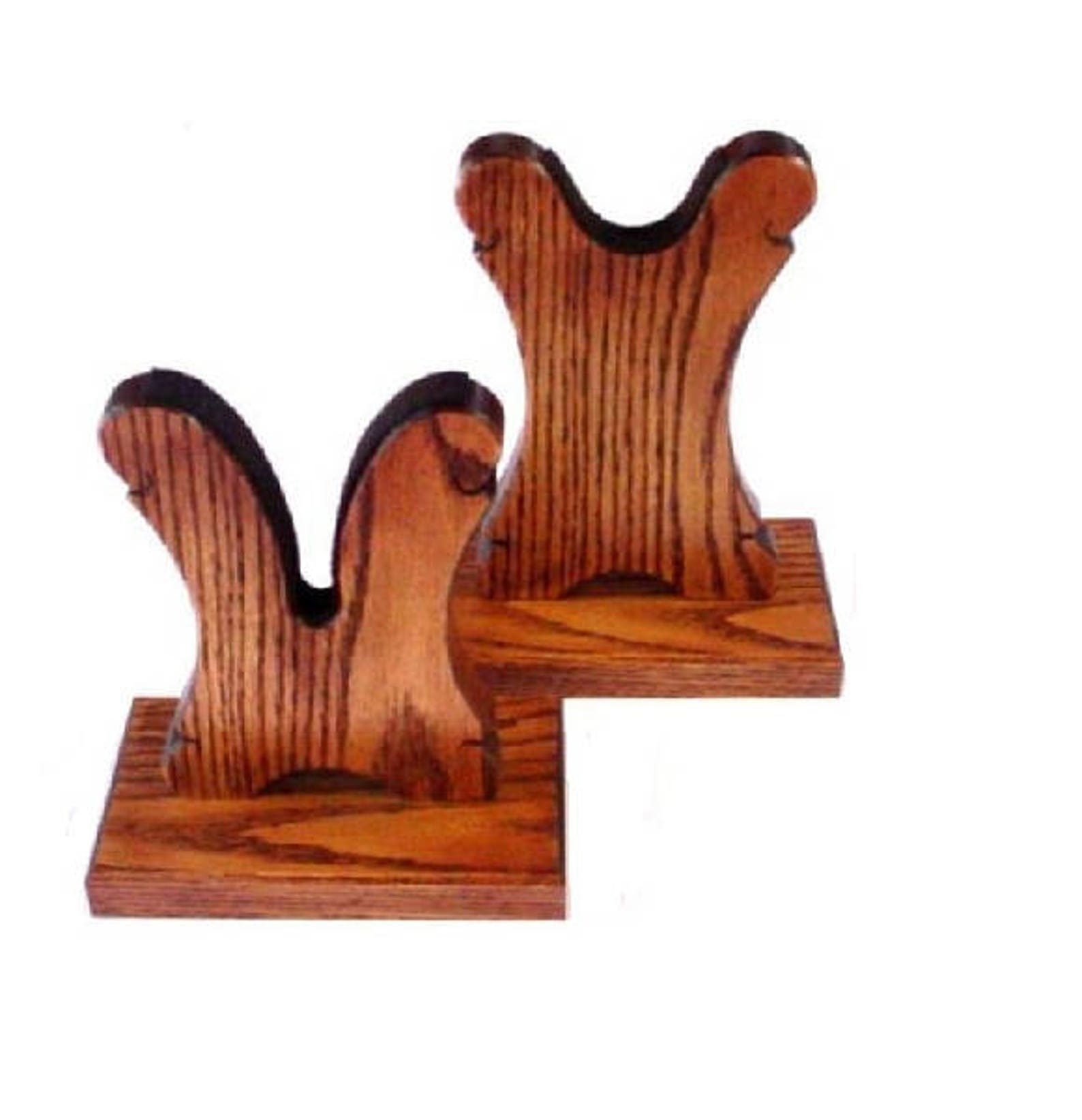 Oak Wood Gun Rack Stand Table Top Mantle Display - Rifle Shotgun Lever ...