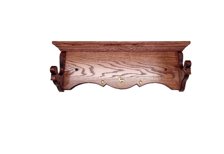 Oak Wooden Single Gun Rack Rifle Shotgun Wall Mount Display Brass Elk Etsy