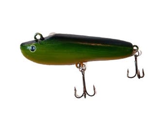 Handmade Wooden Fishing Lure - 5 1/2" Diving Sun Perch