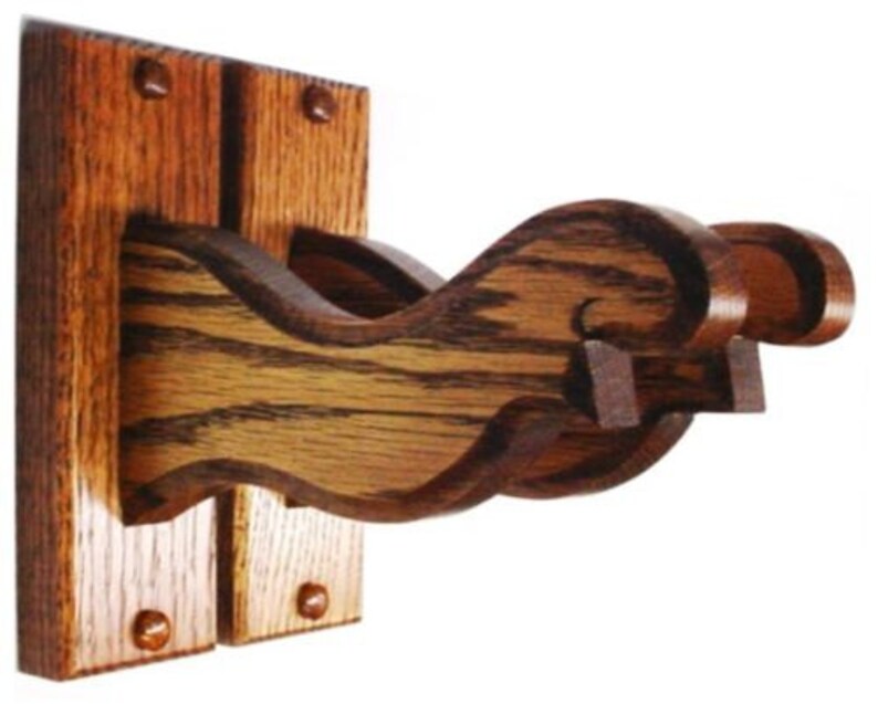 Bow Rack Hangers Archery Compound Or Recurve Wall Mount Display Finished Oak Wood