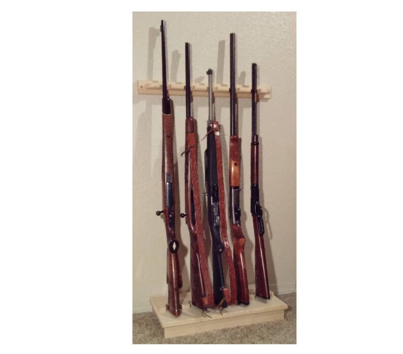 Pine Wooden Vertical Gun Rack 12 Place Rifle Shotgun Storage Floor