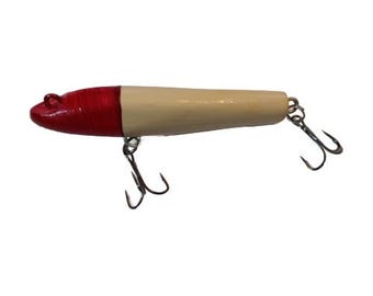 Handmade Wooden Fishing Lure - Shallow Diving Vintage Classic Color Red & White