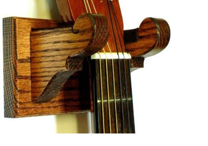 Oak Wooden Banjo Hanger Classy Wall Mount Display Etsy