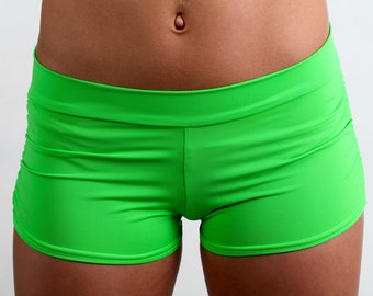 Women and Girls Yoga, Pole Dance, Beach Shorts in Kiwi Green