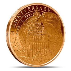 1 oz Copper Commemorative 9/11 20th Anniversary Round Collectible Bullion Coin