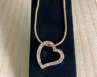 Collier pendentif cœur en cristal Swarovski en or