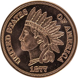 1 oz Copper Indian Head Penny Round Collectible Bullion Coin