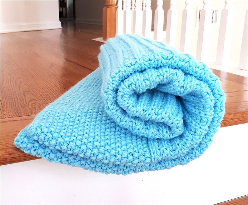 Knit Baby Blanket Handmade Blanket Blue Turquoise Baby Blanket Etsy