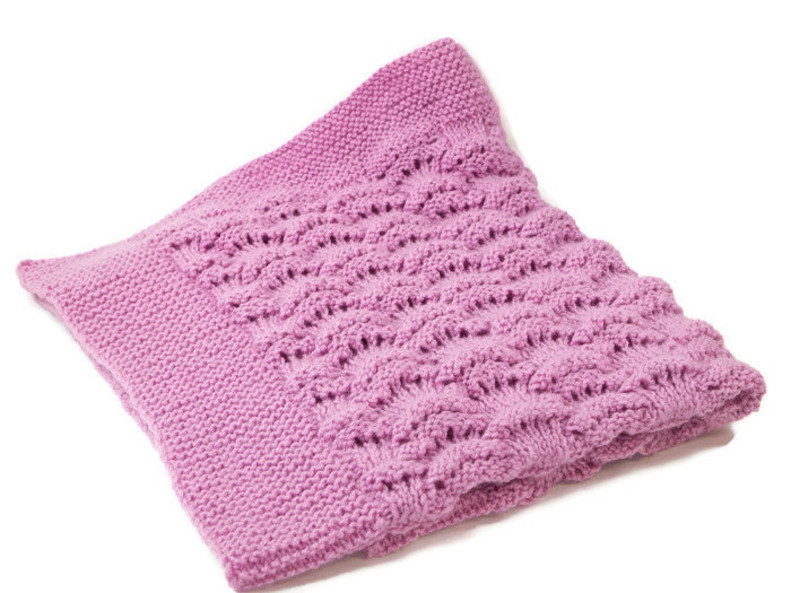 Knit baby blanket handmade blankets newborn blanket purple Etsy