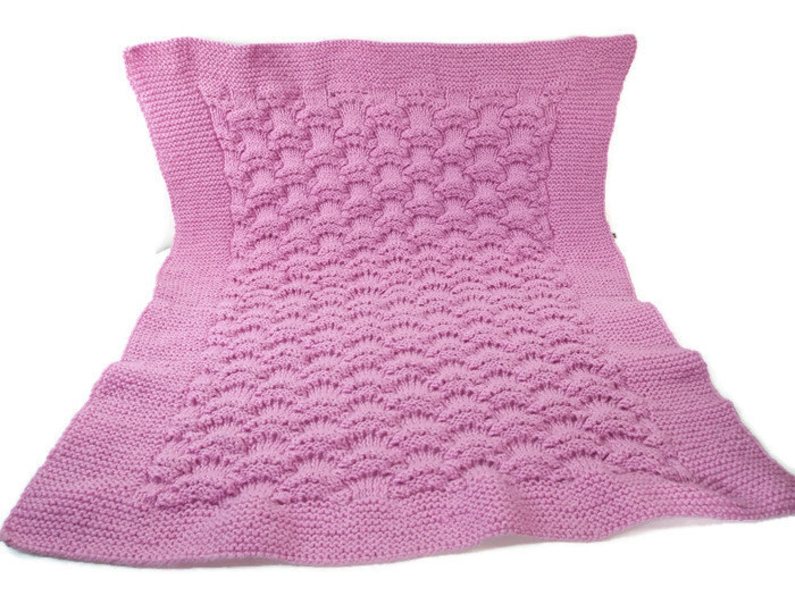 Knit baby blanket handmade blankets newborn blanket purple Etsy