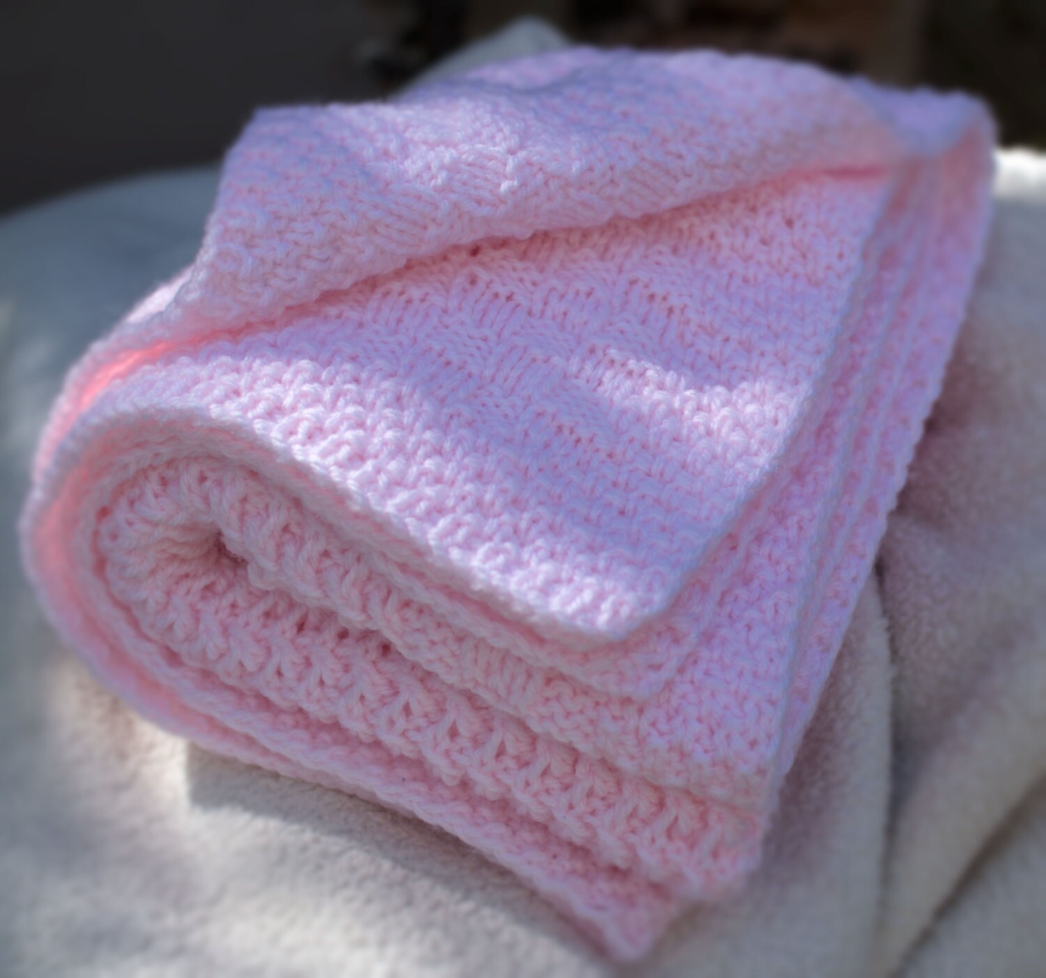 Knit Blanket for Baby Hand Knitted Baby Blanket Pink Girl Baby Etsy