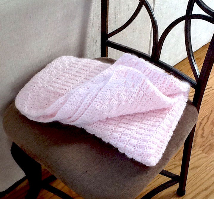 Knit Blanket for Baby Hand Knitted Baby Blanket Pink Girl Baby Etsy