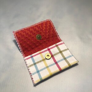 SNAP Pouch Small Vintage Kariertes Rot / wiederverwendbare Geschenktasche