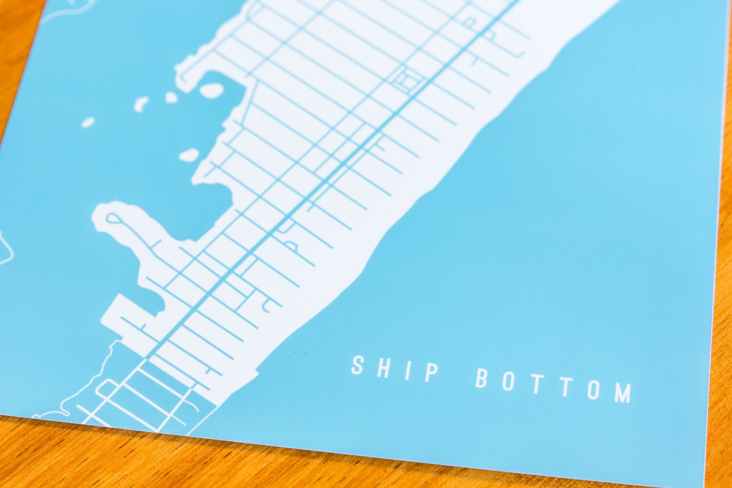 Ship Bottom NJ Map Art Print Your Choice of Size & Color Etsy