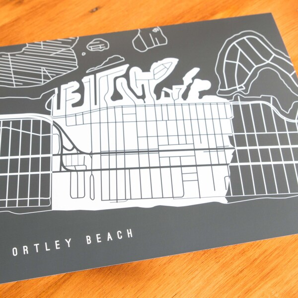 Ortley Beach Map Etsy
